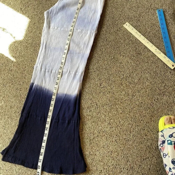 Ravirga Tie Dye Ombre Tiered Flare Leg Casual Pull On Pants Women L Stretch Lace - Picture 3 of 7